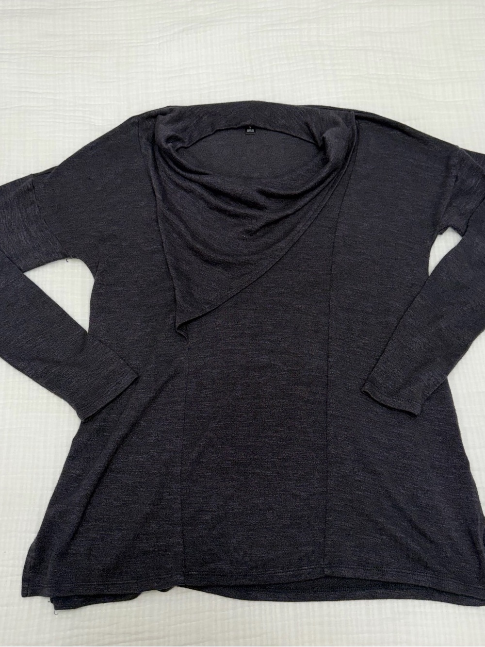 simply vera vera wang charcoal draped cardigan